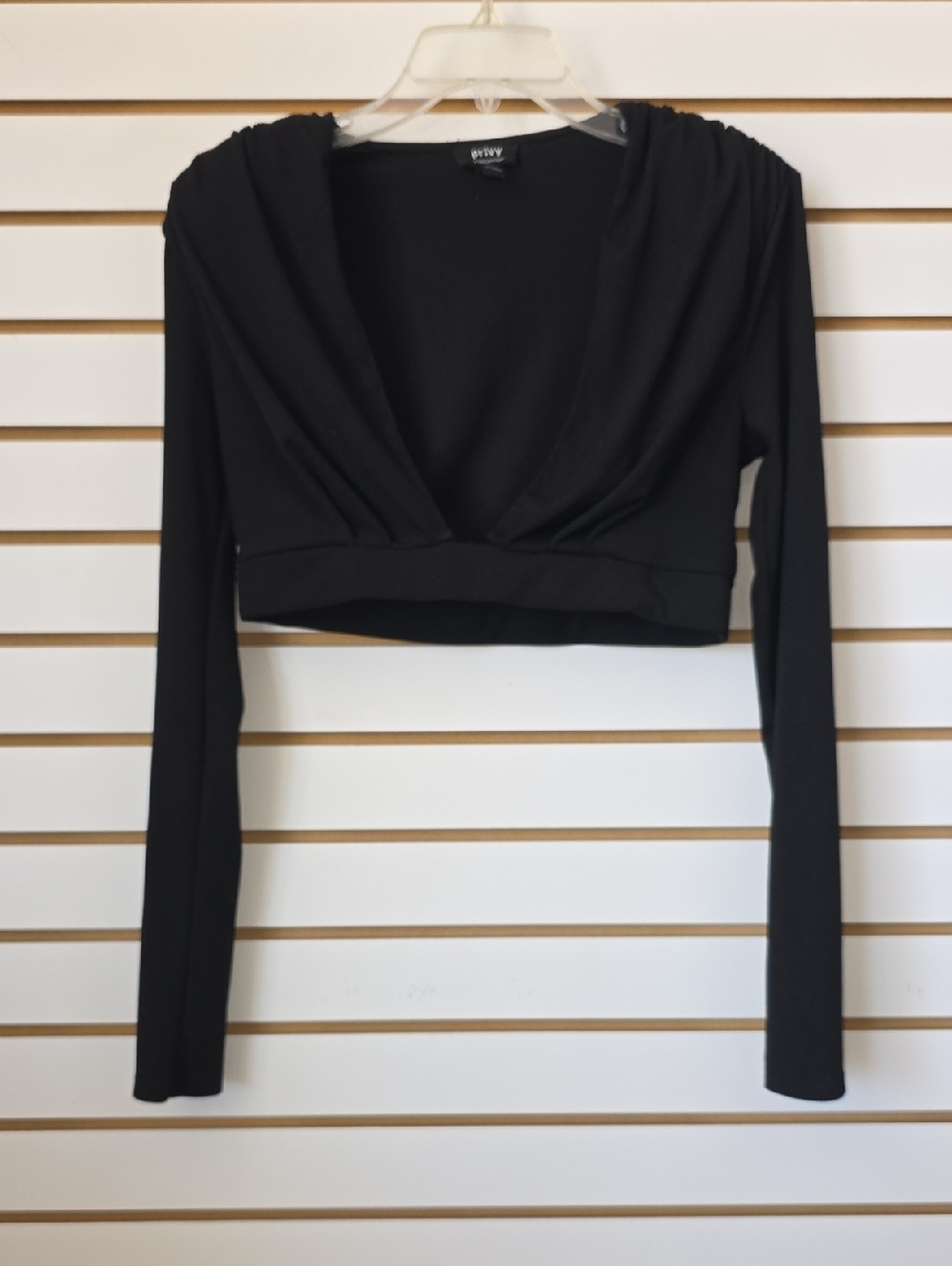 privy Cropped Long-Sleeve Top Large